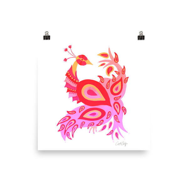 Peacock – Pink Ombré Palette • Art Print