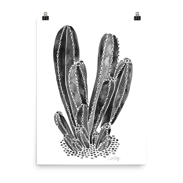 Cactus Cluster – Black Palette • Art Print