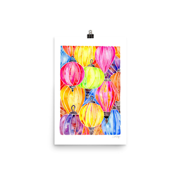 Vietnamese Lanterns – Rainbow Palette • Art Print