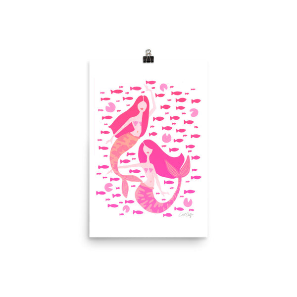 Koi Mermaids – Pink Ombré Palette • Art Print
