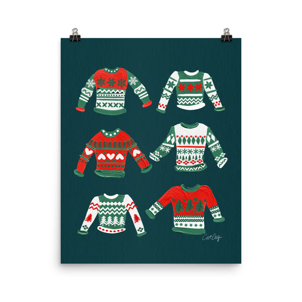 Christmas Sweaters - Teal Red