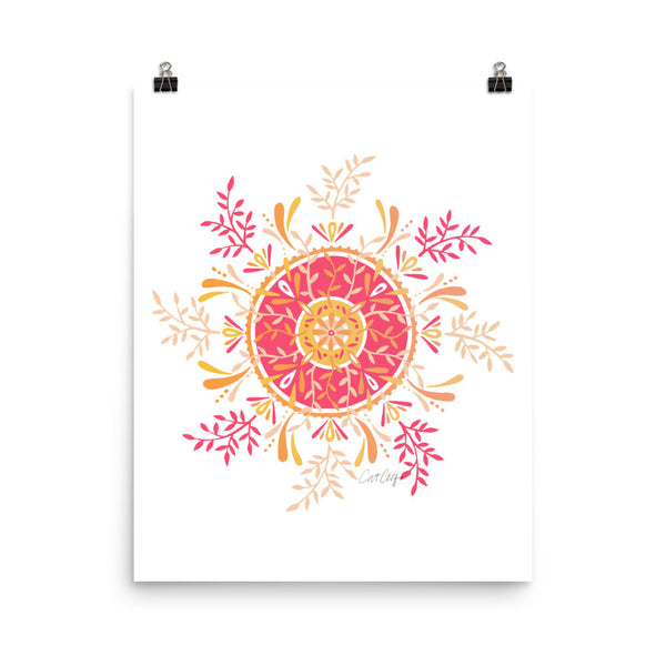 Leaf Mandala – Peach Palette • Art Print