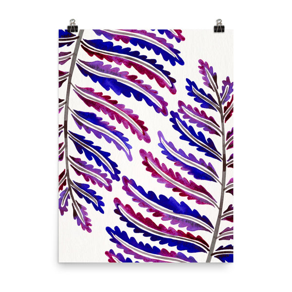 Fern Leaf – Indigo Pattern • Art Print
