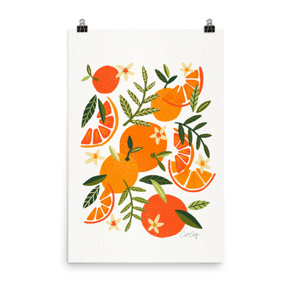 Orange Blooms - Orange White