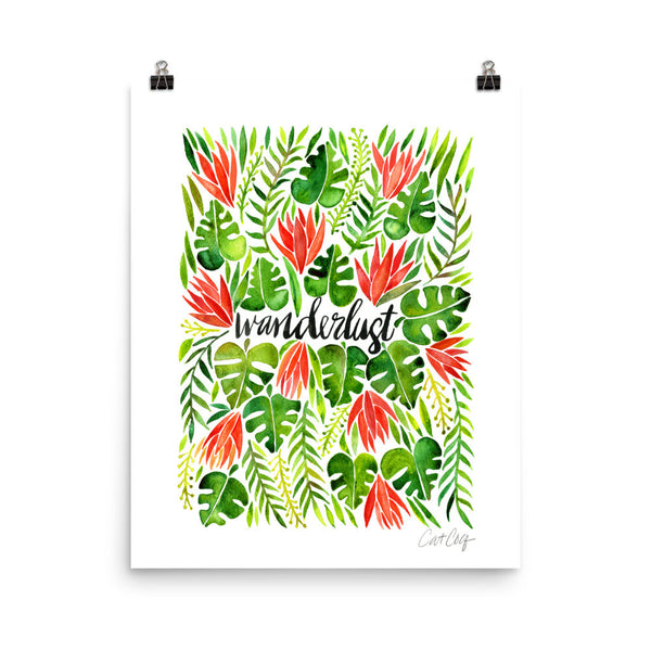 Wanderlust – Green & Melon Palette • Art Print