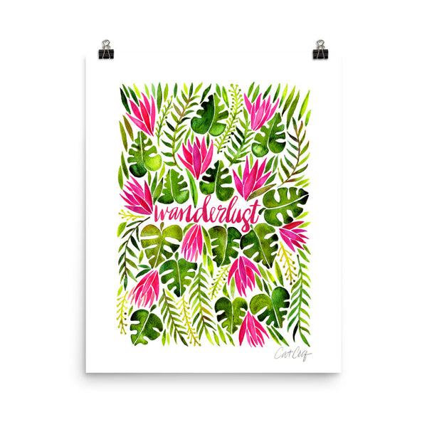 Wanderlust – Pink & Green Palette • Art Print