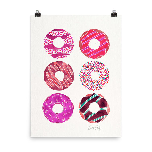 Half Dozen Donuts – Magenta Palette • Art Print