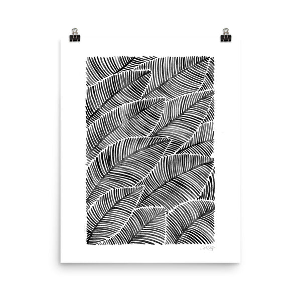 Tropical Leaves – Black Palette  •  Art Print