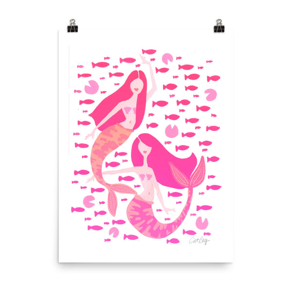 Koi Mermaids – Pink Ombré Palette • Art Print