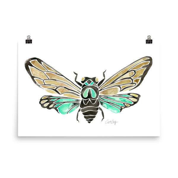 Summer Cicada – Mint Palette • Art Print