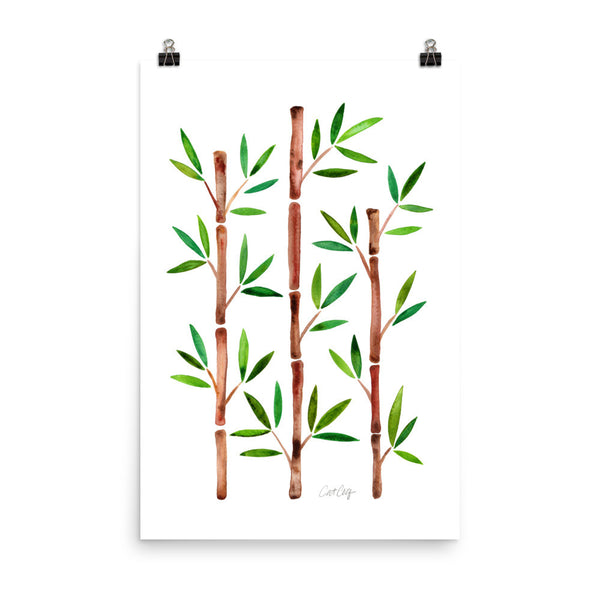 Bamboo – Green & Brown Palette • Art Print