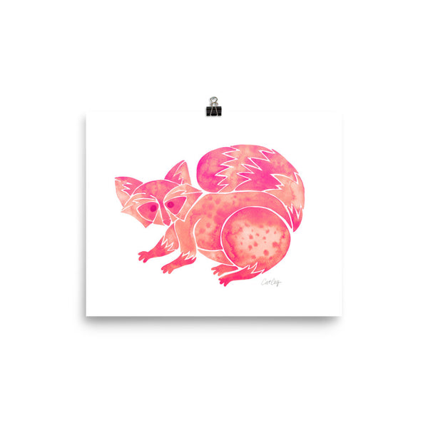 Raccoon – Pink Palette • Art Print
