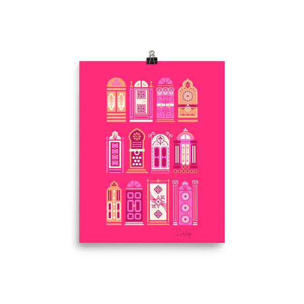 Moroccan Doors – Hot Pink Palette • Art Print
