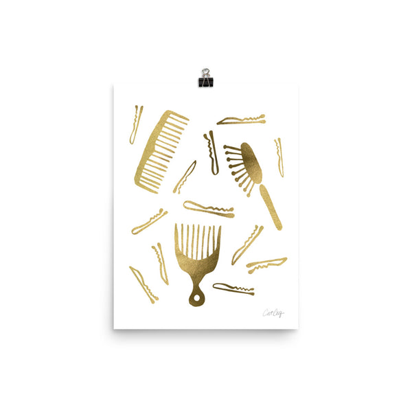 Good Hair Day – Gold Palette • Art Print