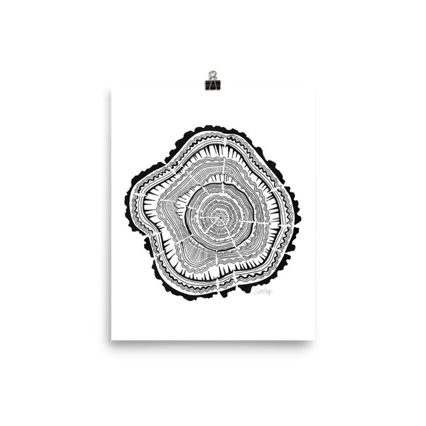 Tree Rings – Black Palette • Art Print