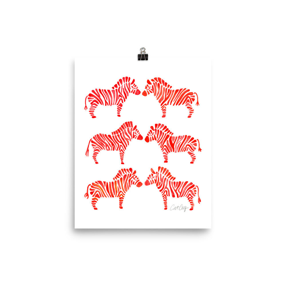 Zebra Collection – Red Palette • Art Print