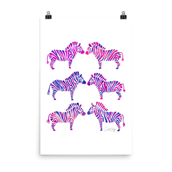 Zebra Collection – Indigo Palette • Art Print