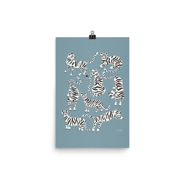Tiger Collection - White on Blue