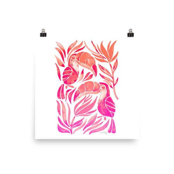 Tropical Toucans – Pink Palette • Art Print