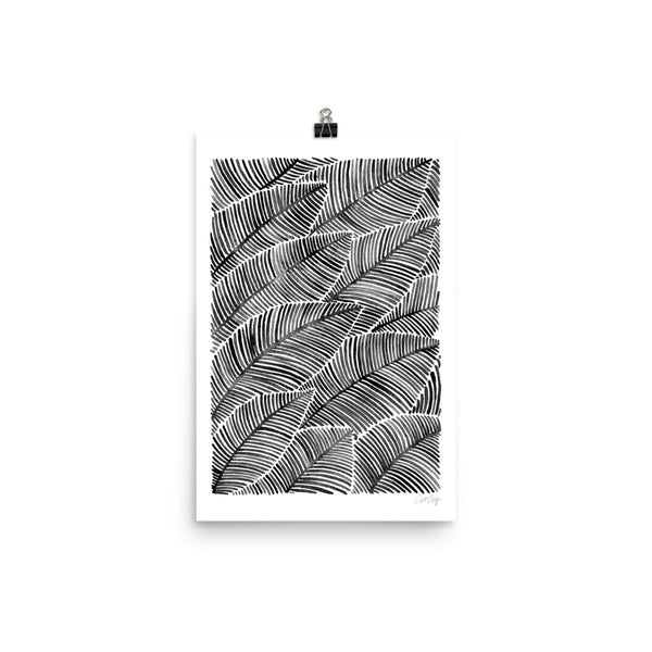 Tropical Leaves – Black Palette  •  Art Print