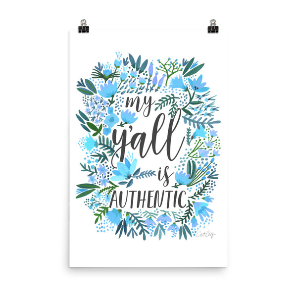 My Y'all is Authentic – Blue Palette • Art Print
