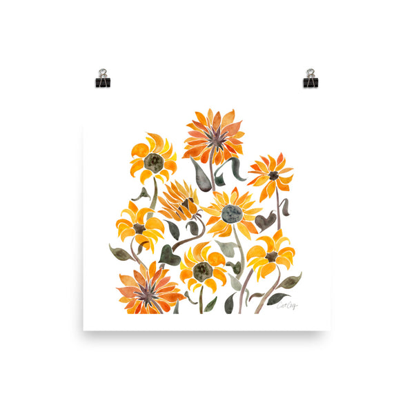 Sunflower Watercolor – Yellow Palette • Art Print