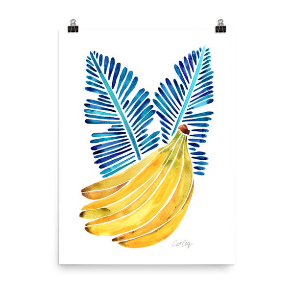 Banana Bunch – Yellow & Blue • Art Print