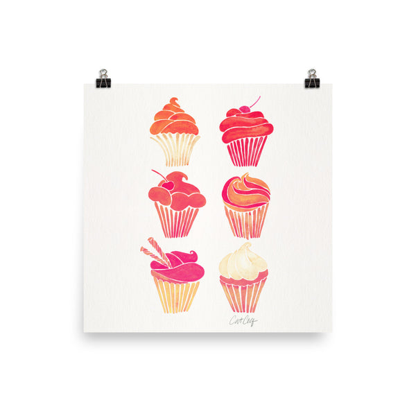 Cupcakes – Peachy Pink Palette • Art Print