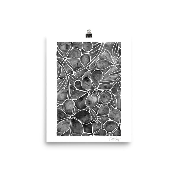 Orchid Wall – Black Palette • Art Print