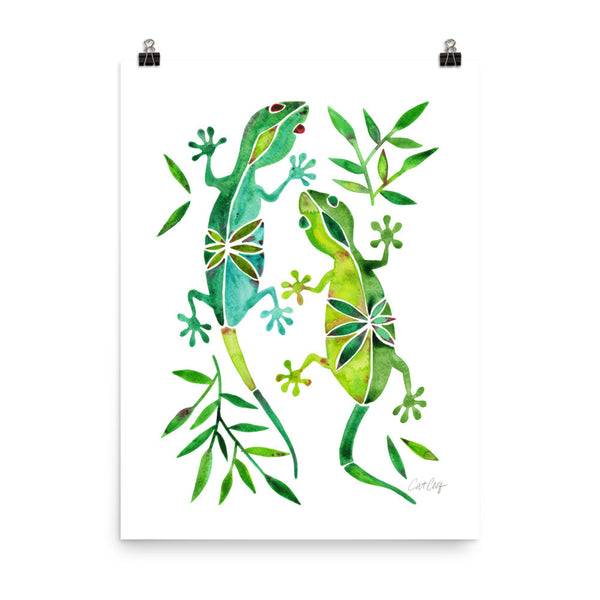 Geckos – Green Palette • Art Print