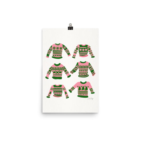 Christmas Sweaters - Pink Green