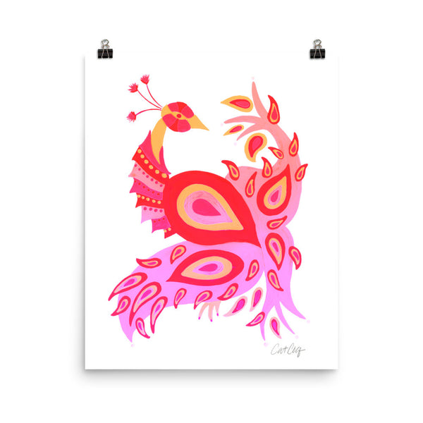 Peacock – Pink Ombré Palette • Art Print