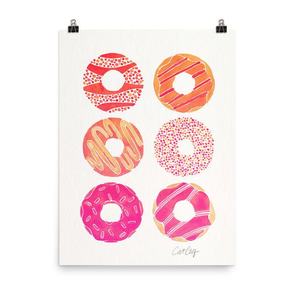 Half Dozen Donuts – Pink Ombré Palette • Art Print