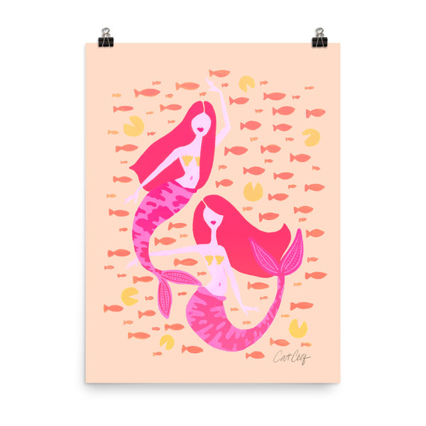 Koi Mermaids – Peachy Pink Palette • Art Print
