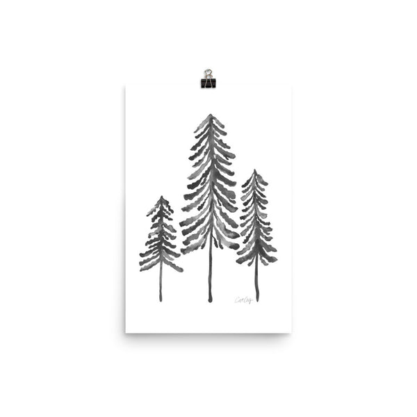 Pine Trees – Black Palette • Art Print
