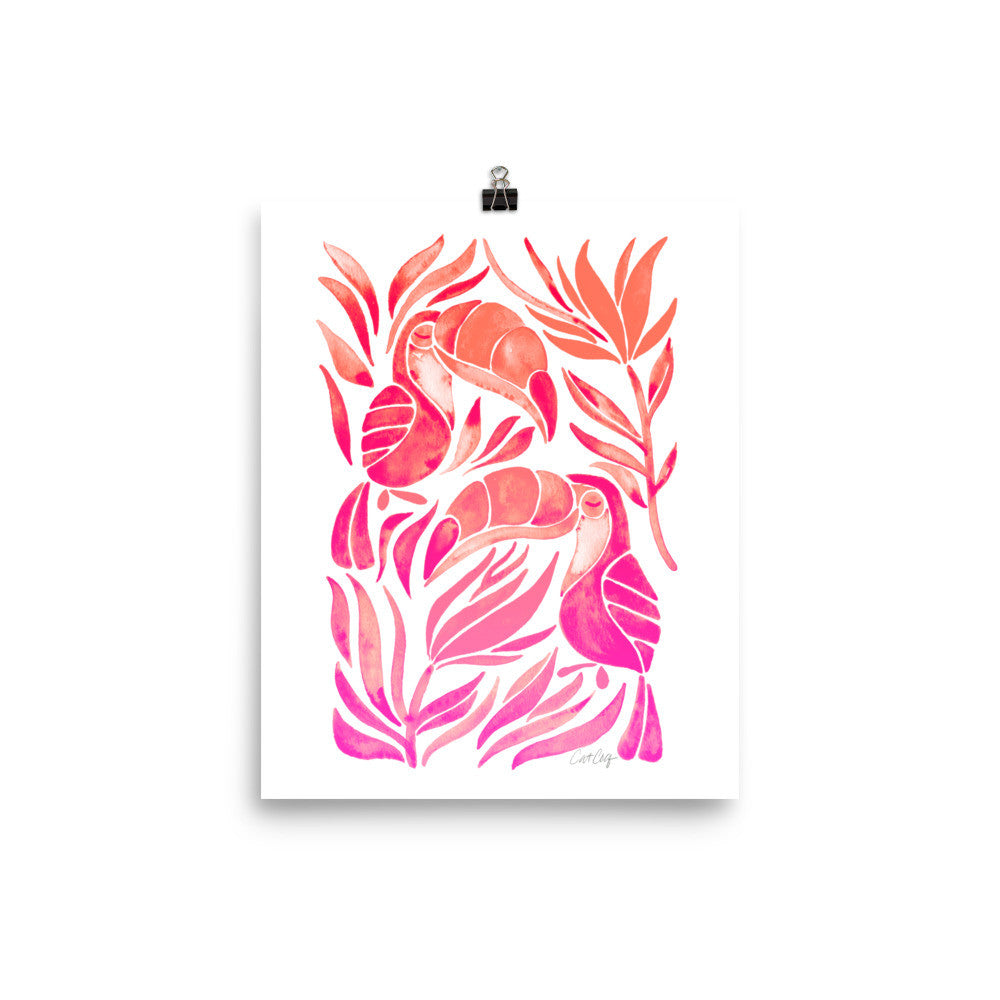 Tropical Toucans – Pink Palette • Art Print