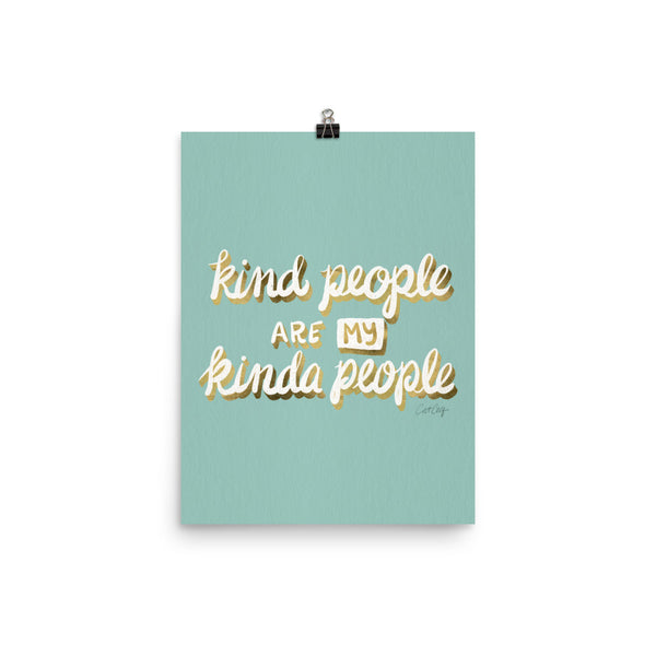 Kind People are my Kinda People - Mint gold