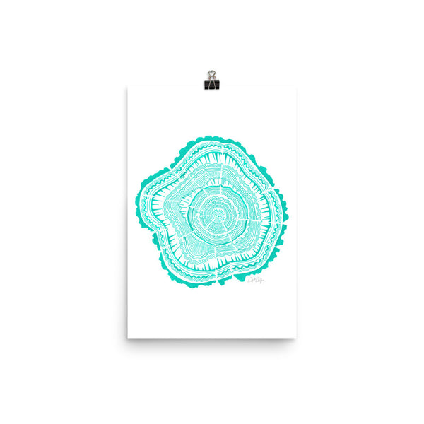 Tree Rings – Turquoise Palette • Art Print