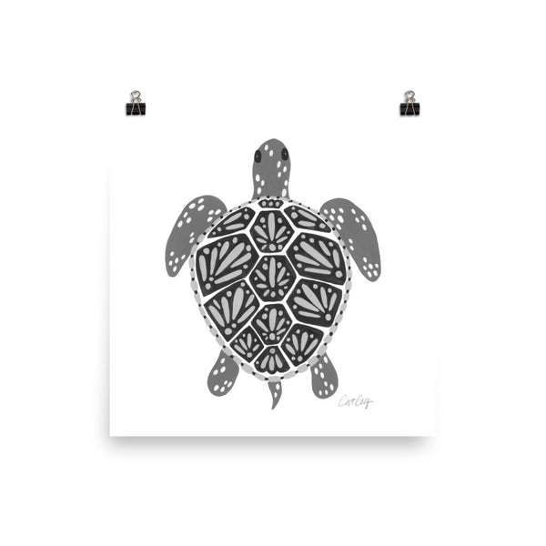 Sea Turtle – Black Palette  •  Art Print
