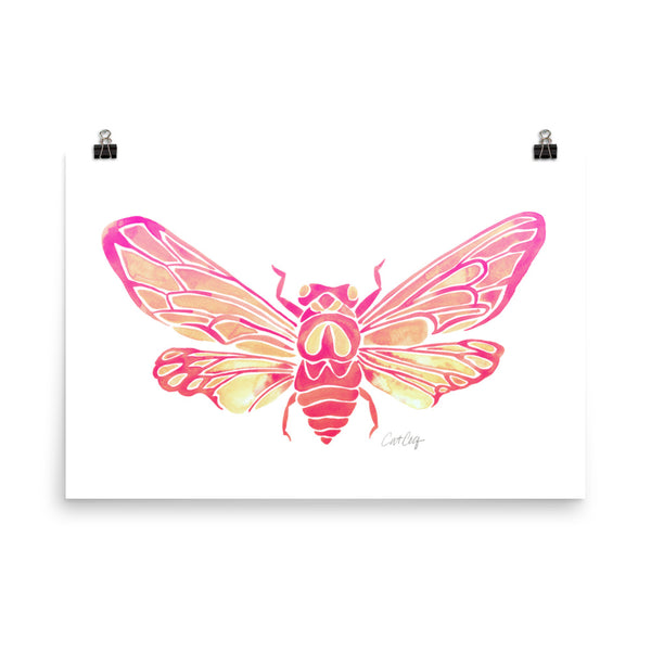 Summer Cicada – Pink Palette • Art Print