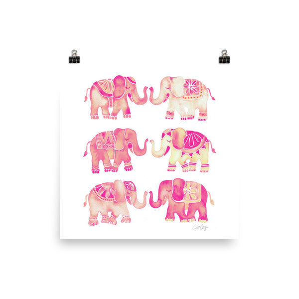 Elephant Collection – Pink Ombré Palette • Art Print