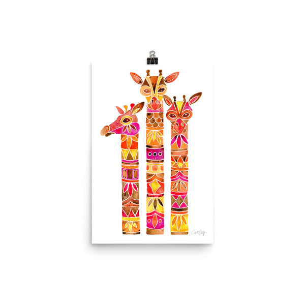Giraffes – Fiery Palette • Art Print