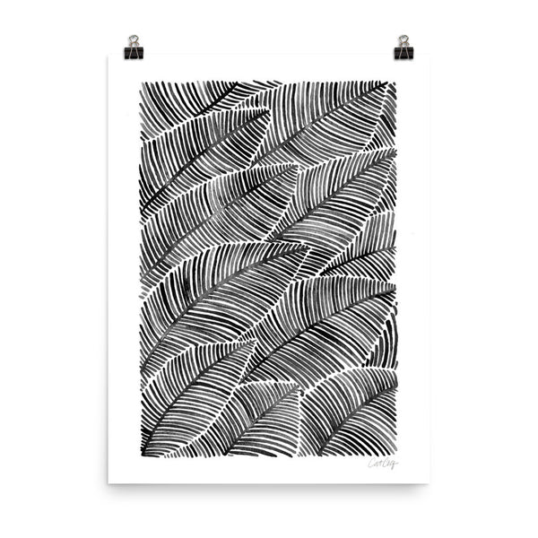 Tropical Leaves – Black Palette  •  Art Print