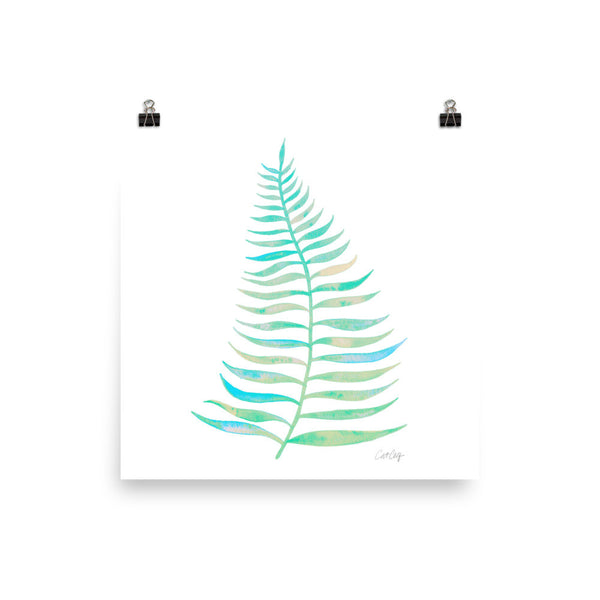 Palm Leaf – Turquoise Palette  •  Art Print