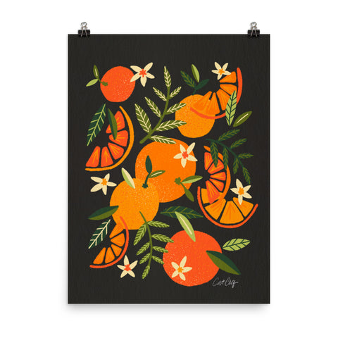 Orange Blooms - Charcoal