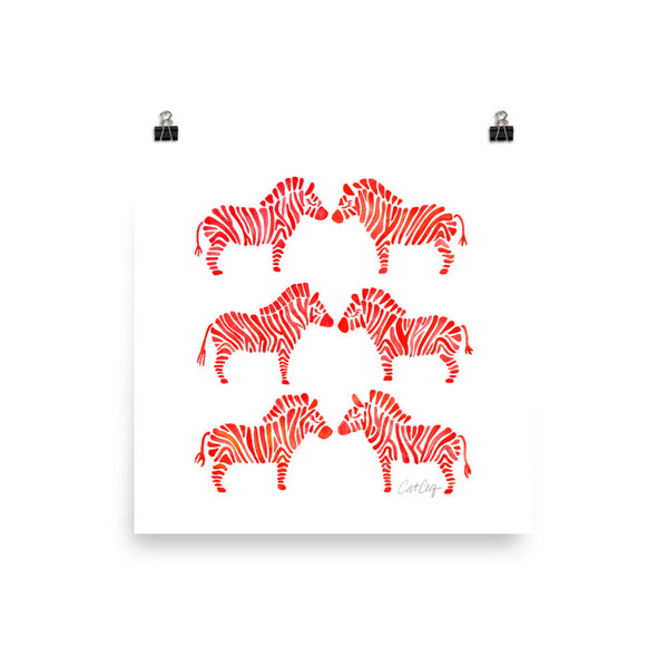 Zebra Collection – Red Palette • Art Print