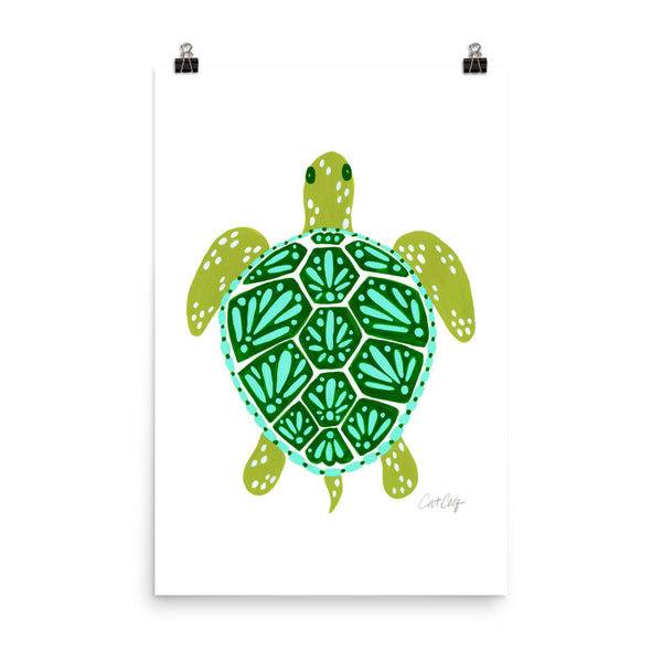Sea Turtle – Green Palette  •  Art Print