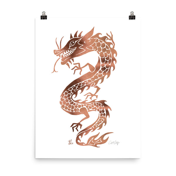 Chinese Dragon – Rose Gold Palette • Art Print