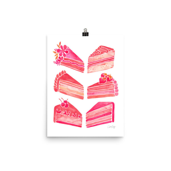 Cake Slices – Pink Ombré Palette • Art Print