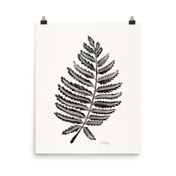 Fern Leaf – Black Palette • Art Print